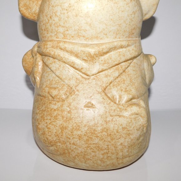 Vintage 60sTreasure Craft 12" Ceramic Farmer Pig Cookie Jar Tan Brown - Picture 7 of 14